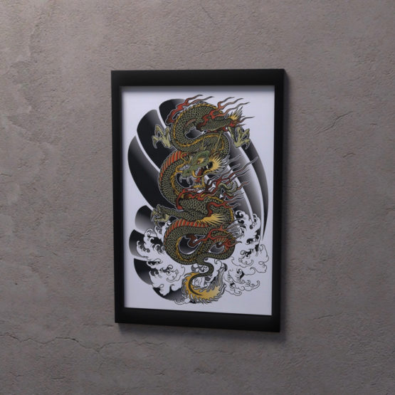 Kunstdruck gerahmt Dragon 20 x 30 cm
